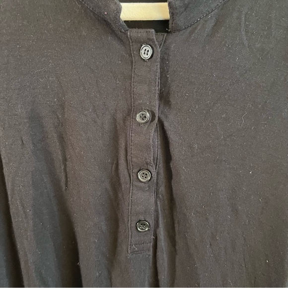 Eloquii Henley Black Long Sleeves Button Top Slight Mandarin Collar Sz 20 GUC - Picture 6 of 7